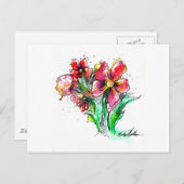 Wilde Blume Splash Postkarte (Vorne/Hinten)