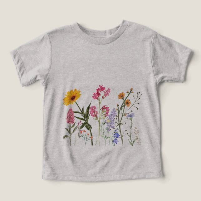 Wilde Blume T - Shirt, Vintages botanisches Kids-T (Design Vorderseite)