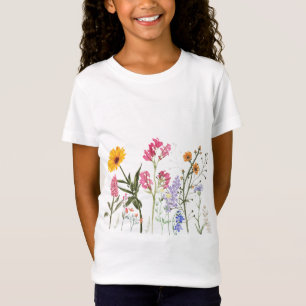 Wilde Blume T - Shirt, Vintages botanisches Kids-T T-Shirt