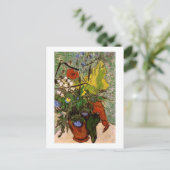 Wilde Blume Thistles Vase Van Gogh Kunst Postkarte (Stehend Vorderseite)