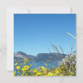 Wilde Blume und Einladungen zur Hochzeit am See (Rückseite)