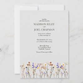 Wilde Blume und Fotos, die Einladung zum Hochzeits