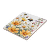 Wilde Blume und Honigbienen Wasserfarbe Fliese (Seite)