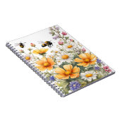 Wilde Blume und Honigbienen Wasserfarbe Notizblock (Rechte Seite)