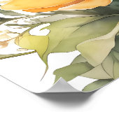 Wilde Blume und Honigbienen Wasserfarbe Poster (Ecke)