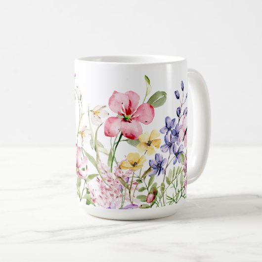 Wilde Blume und Libelle Kaffeetasse (VorderseiteRechts)