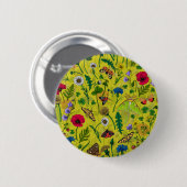 Wilde Blume und Motten 2 Button (Vorne & Hinten)