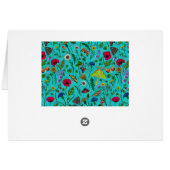 Wilde Blume und Motten auf aquamarin (Rückseite Horizontal)
