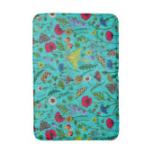 Wilde Blume und Motten auf aquamarin Badematte (Vorderseite Vertikal)