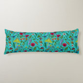 Wilde Blume und Motten auf aquamarin Seitenschläferkissen (Vorderseite)