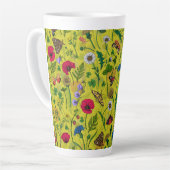 Wilde Blume und Motten auf Grün Milchtasse (Linke Ecke)