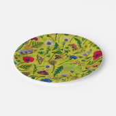 Wilde Blume und Motten auf Grün Pappteller (Schrägansicht)