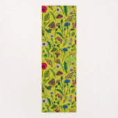 Wilde Blume und Motten auf Grün Yogamatte (Vorderseite)
