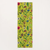 Wilde Blume und Motten auf Grün Yogamatte (Rückseite)