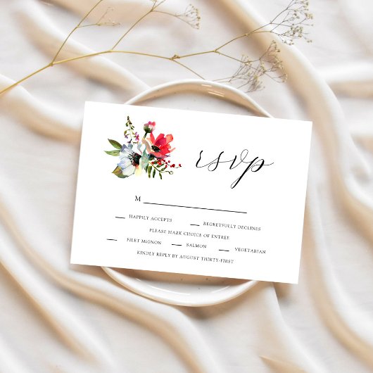 Wilde Blume und romanische UAWG RSVP Karte