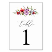 Wilde Blume und Romantik Tischnummer (Rückseite)