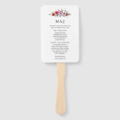 Wilde Blume und romantische Hochzeitsprogramme Fächer (Vorderseite)