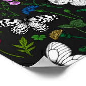Wilde Blume und Schmetterlinge 2 Poster (Ecke)