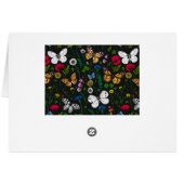Wilde Blume und Schmetterlinge auf schwarz (Rückseite Horizontal)