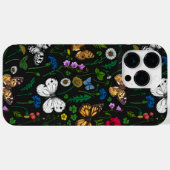 Wilde Blume und Schmetterlinge auf schwarz Case-Mate iPhone Hülle (Rückseite (Horizontal))