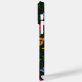 Wilde Blume und Schmetterlinge auf schwarz Case-Mate iPhone Hülle (Rückseite / Links)