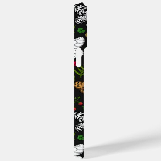 Wilde Blume und Schmetterlinge auf schwarz Case-Mate iPhone Hülle (Rückseite / Rechts)