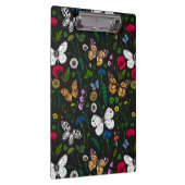 Wilde Blume und Schmetterlinge auf schwarz Klemmbrett (Rechts)