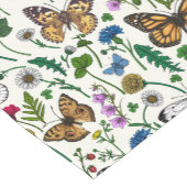 Wilde Blume und Schmetterlinge auf Weiß Kurzer Tischläufer (Ecke)