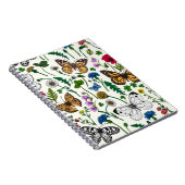 Wilde Blume und Schmetterlinge auf Weiß Notizblock (Rechte Seite)