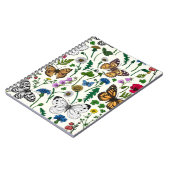 Wilde Blume und Schmetterlinge auf Weiß Notizblock (Linke Seite)