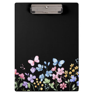 Wilde Blume und Schmetterlinge Klemmbrett