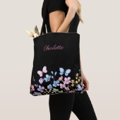Wilde Blume und Schmetterlinge Tasche (Von Nahem)