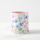 Wilde Blume und Schmetterlinge Tasse (Zentrum)