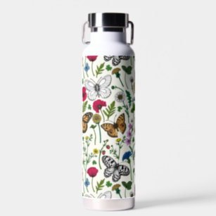 Wilde Blume und Schmetterlinge Trinkflasche