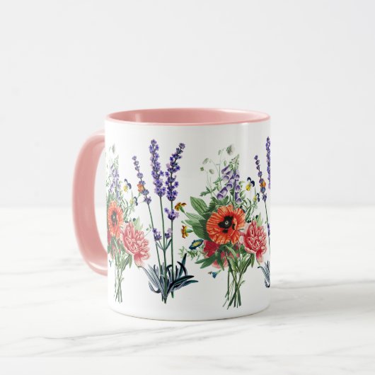 Wilde Blume Vintag Botanischer Garten Natur Tasse (Vorderseite Links)