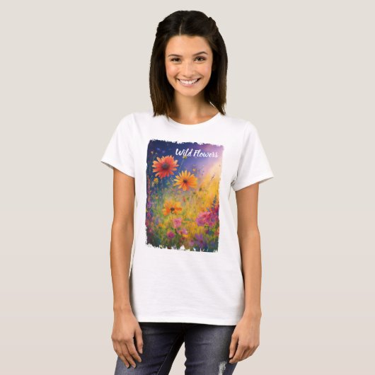 Wilde Blume Vintag T-Shirt (Vorne ganz)