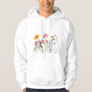 Wilde Blume, Vintage botanische Pastelle Hoodie