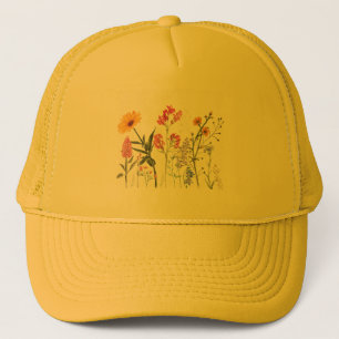 Wilde Blume, Vintage botanische Pastelle Truckerkappe