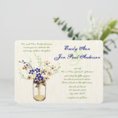Wilde Blume von Navy Copper und Green Mason Jar Einladung (Stehend Vorderseite)