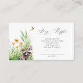 Wilde Blume Wald Niedlich Racoon Diaper Raffle Begleitkarte (Vorderseite)