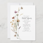 Wilde Blume Wasserfarbe Brautdusche Einladung (Vorderseite)