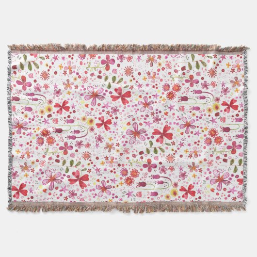 Wilde Blume Wasserfarbe Decke (Vorderseite)