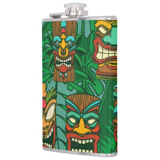 Wilde Blume Wasserfarbe: farblos nahtlos Flachmann (Links)