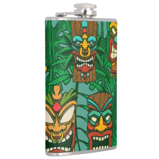 Wilde Blume Wasserfarbe: farblos nahtlos Flachmann (Rechts)