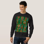 Wilde Blume Wasserfarbe: farblos nahtlos Sweatshirt (Vorne ganz)