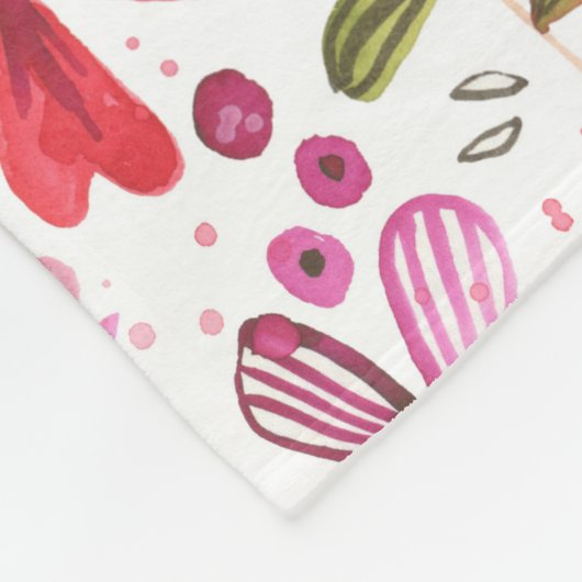 Wilde Blume Wasserfarbe Fleecedecke (Ecke)