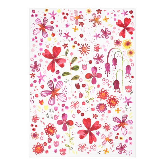 Wilde Blume Wasserfarbe Fotodruck (Vorne)