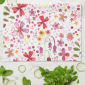 Wilde Blume Wasserfarbe Geschirrtuch (Gefaltet)