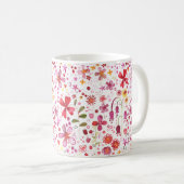 Wilde Blume Wasserfarbe Kaffeetasse (VorderseiteRechts)