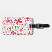 Wilde Blume Wasserfarbe Moderne Personalisiert Gepäckanhänger (Vorderseite horizontal)